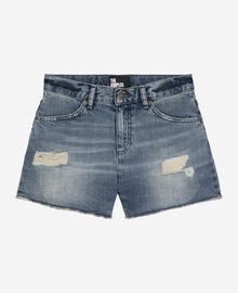 The Kooples FEMME BABY BLUE short en denim bleu