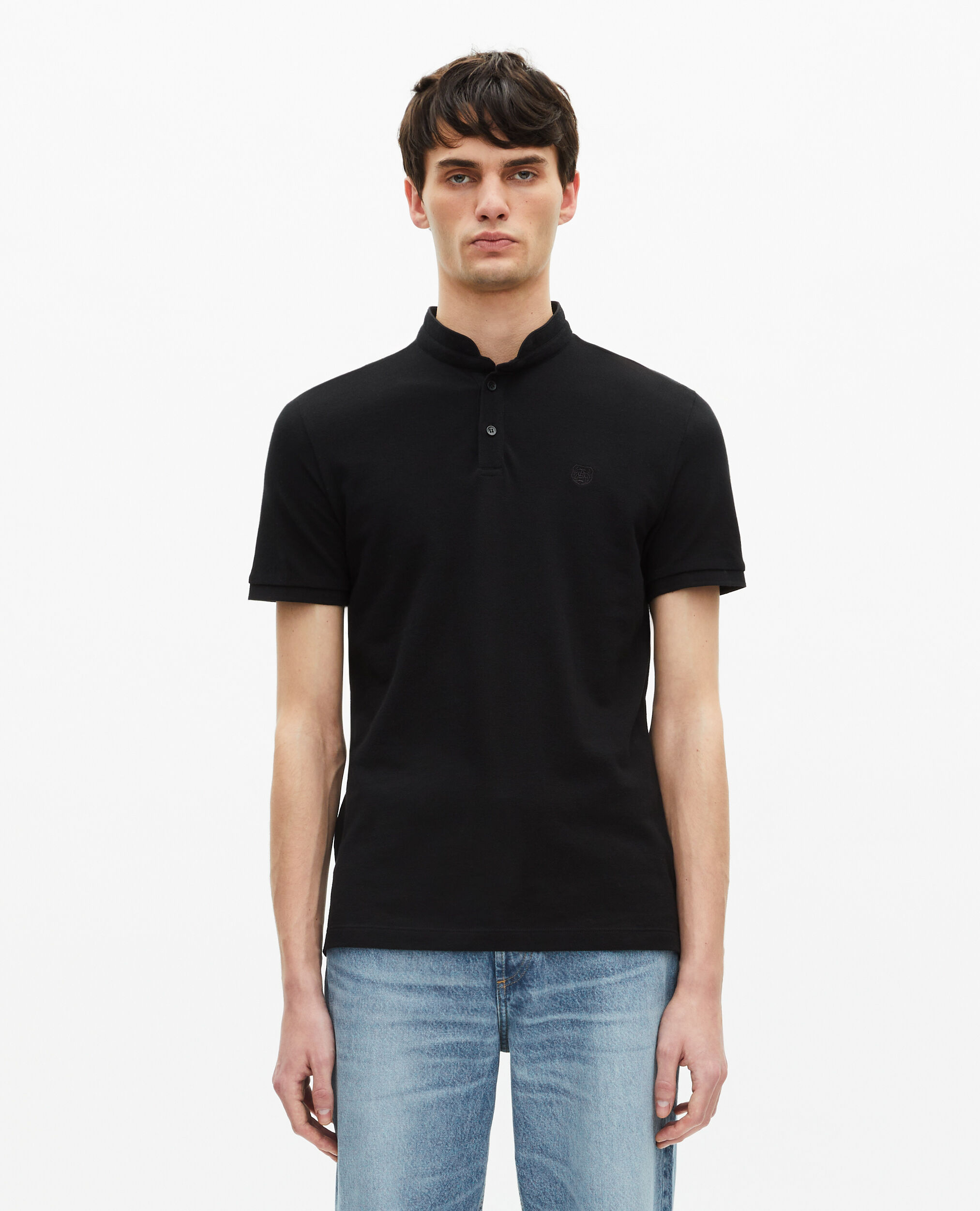 Polo en coton noir, BLACK, hi-res image number null