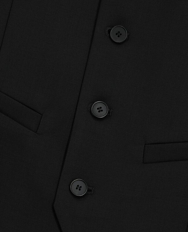 The Kooples HOMME BLACK gilet de costume en laine noir coupe tailleur