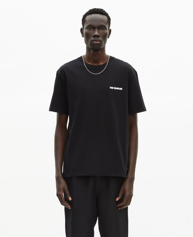 The Kooples HOMME BLACK t-shirt avec sérigraphie logo noir