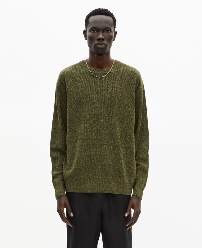 The Kooples HOMME OLIVE KAKI pull en laine et lin kaki