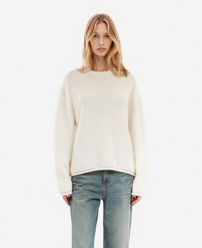 The Kooples FEMME ECRU pull en laine et mohair écru