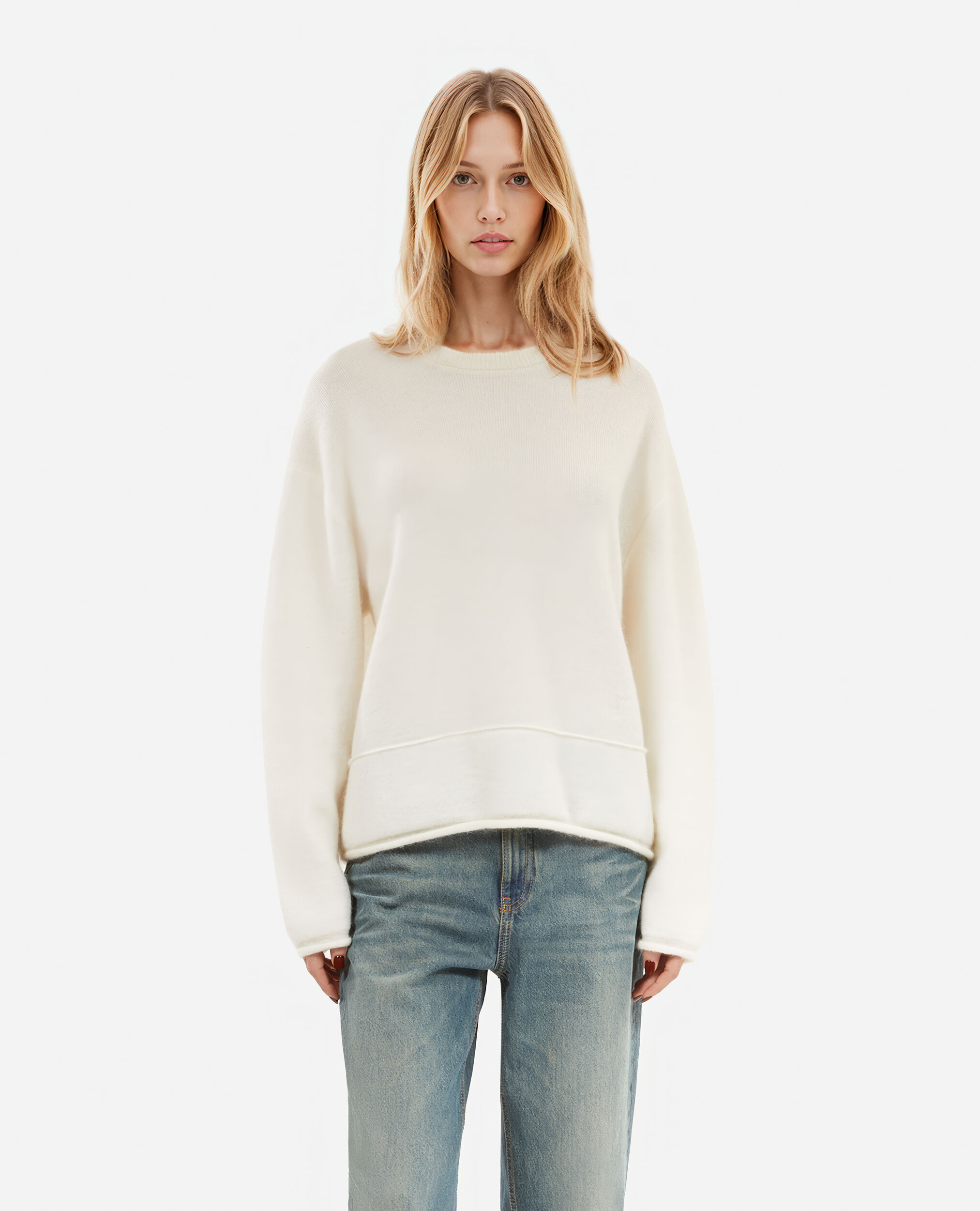 Pull en laine et mohair écru, ECRU, hi-res image number null