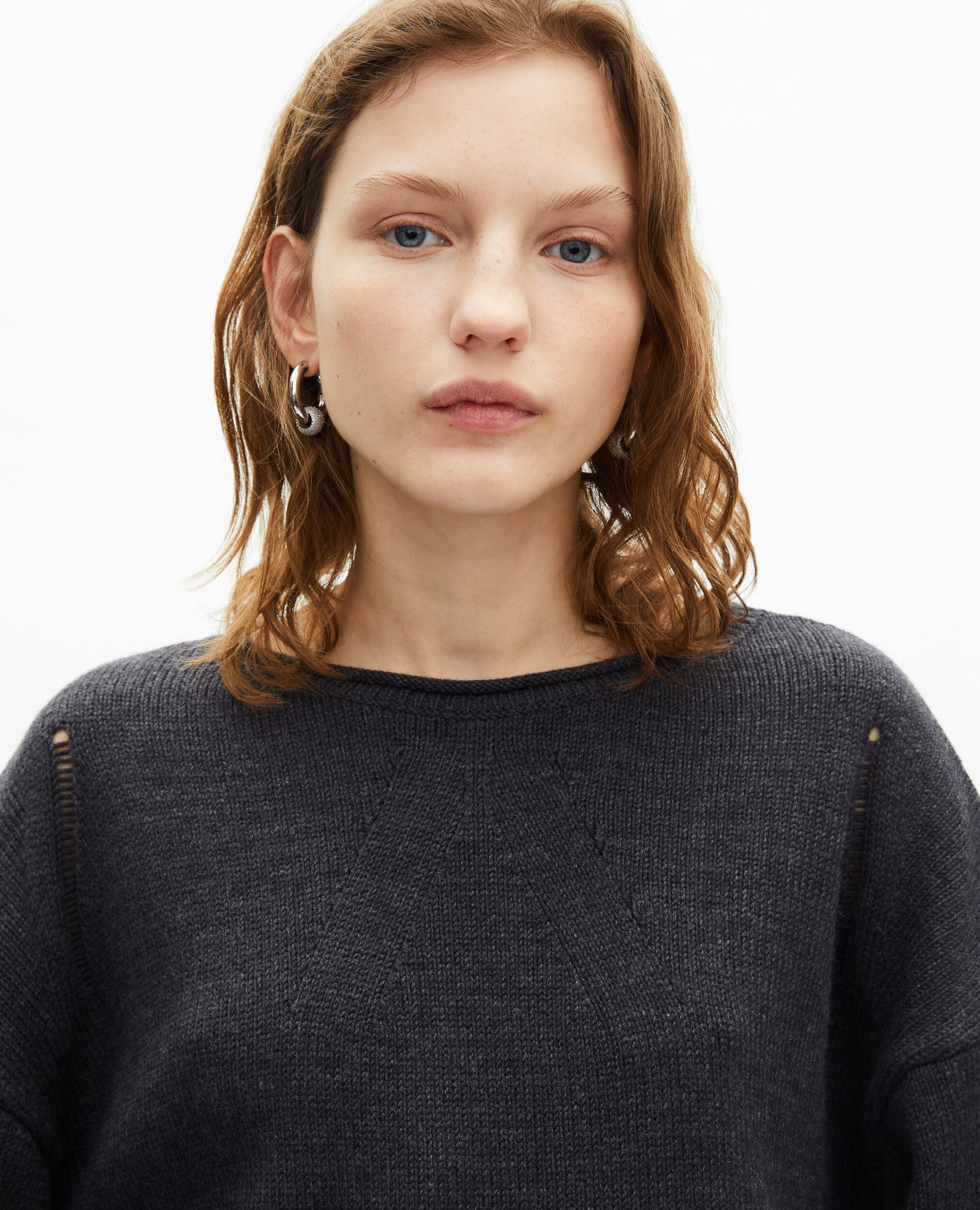 Pull en laine mérinos gris, DARK GREY, hi-res image number null