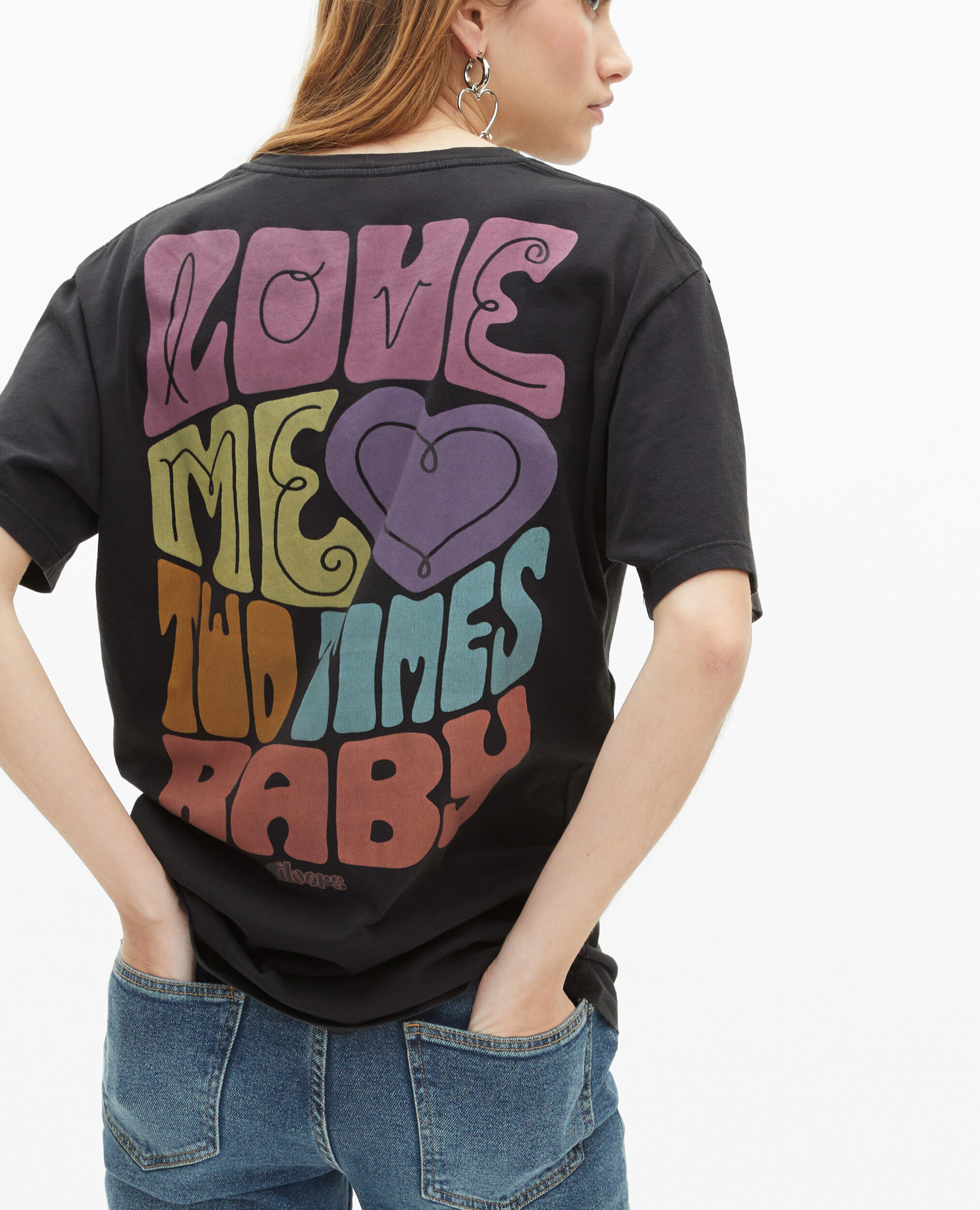T-shirt mixte The Doors X The Kooples noir délavé, BLACK WASHED, hi-res image number null