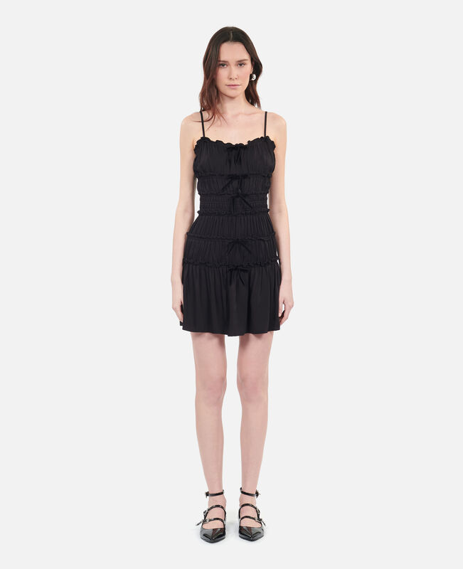 The Kooples FEMME BLACK robe courte avec nœuds noire