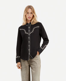 The Kooples FEMME BLACK chemise style western avec broderies noire
