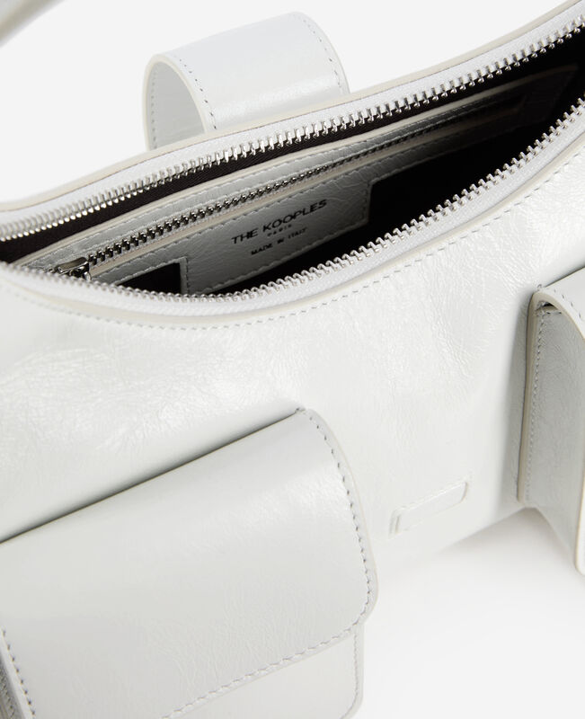 The Kooples FEMME WHITE sac amelia en cuir craquelé blanc