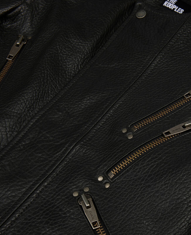 The Kooples FEMME BLACK blouson en cuir noir