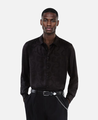 The Kooples MEN BLACK black crocodile-effect leather belt
