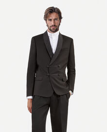 The Kooples HOMME BLACK veste de smoking en laine noire
