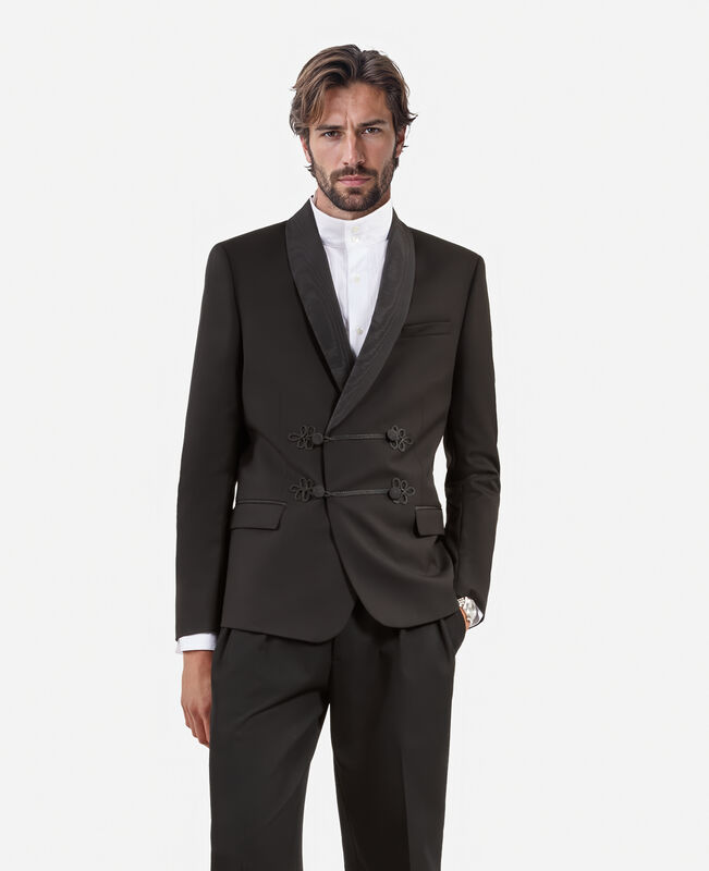 The Kooples HOMME BLACK veste de smoking en laine noire
