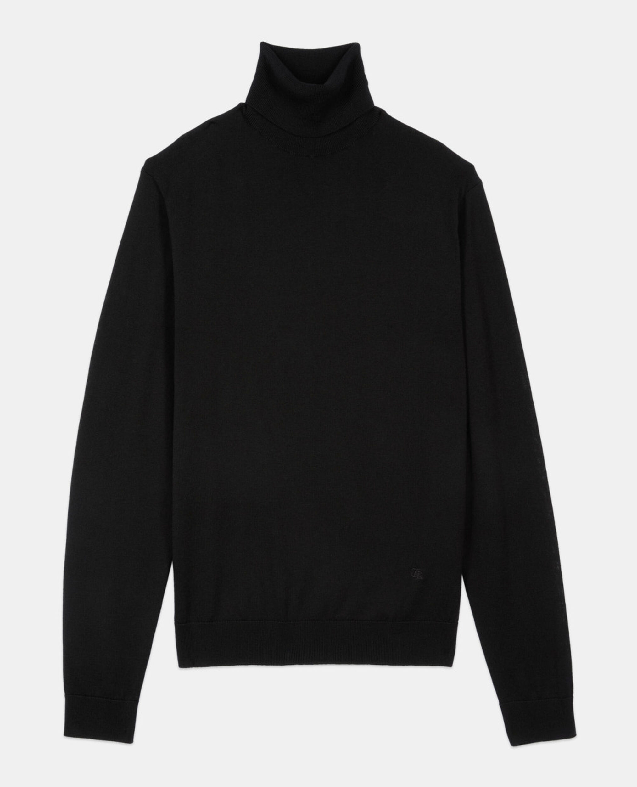 Pull en laine noire, BLACK, hi-res image number null