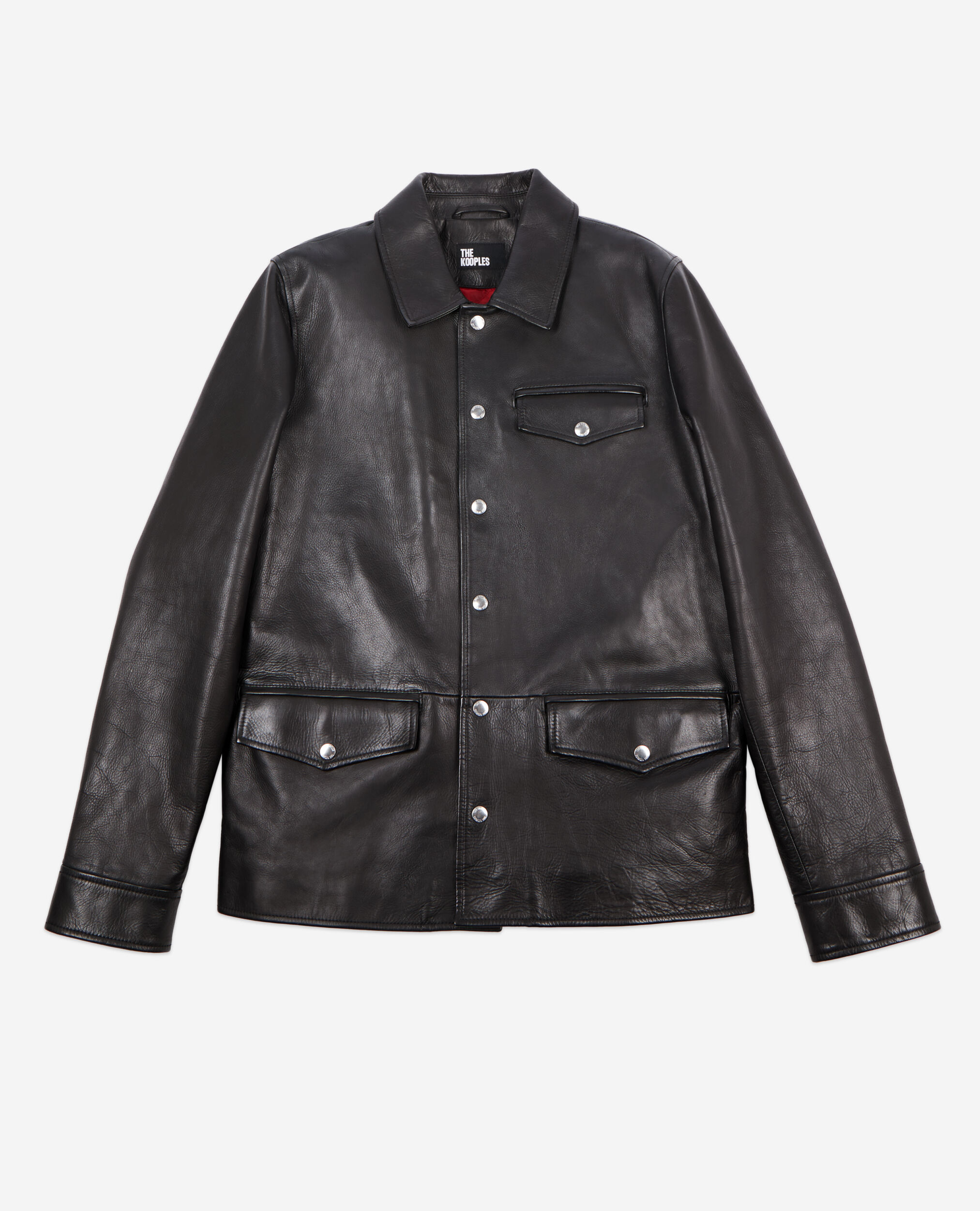 Veste en cuir noire, BLACK, hi-res image number null