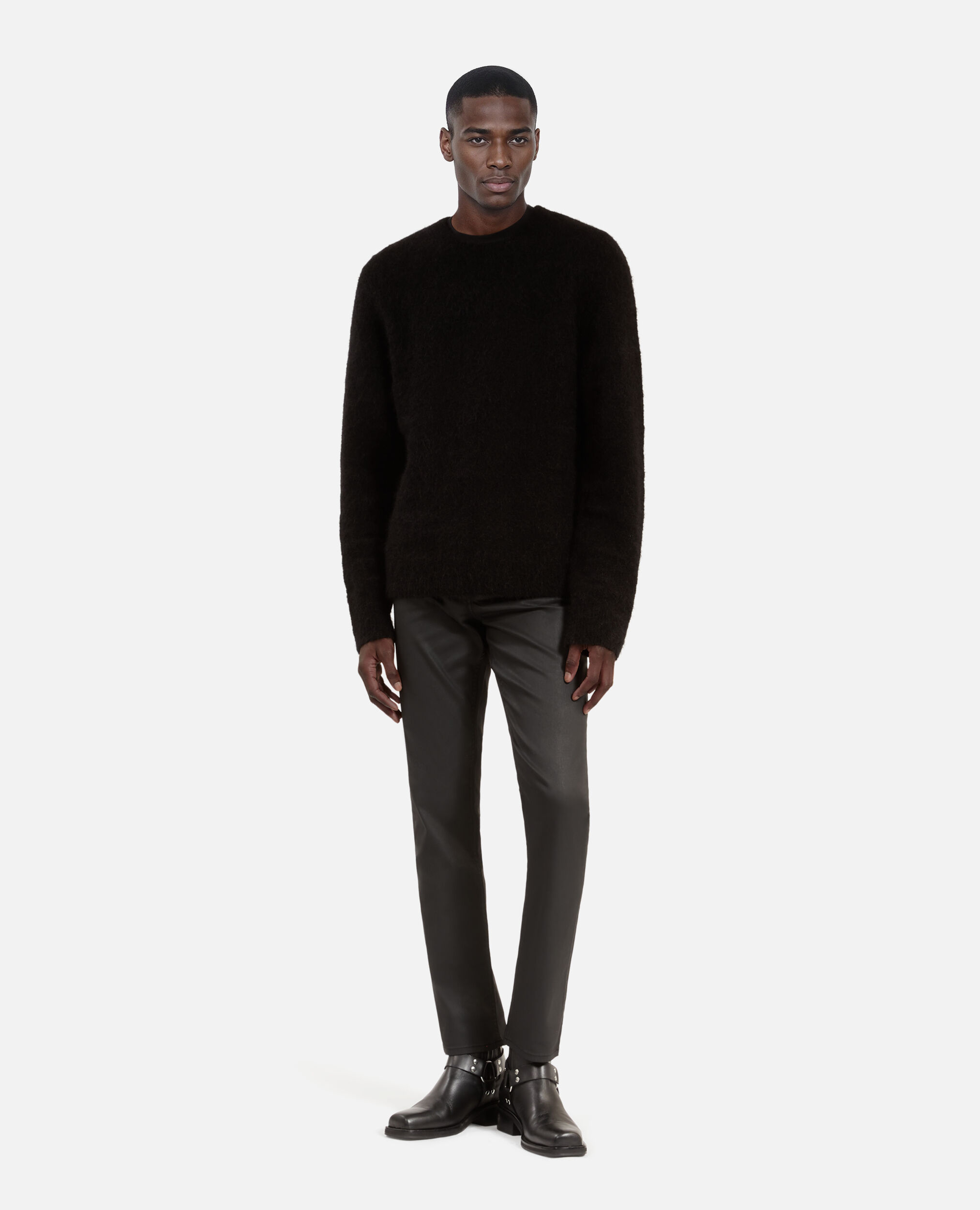Pull en laine et mohair noir, BLACK STONE, hi-res image number null