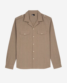 The Kooples HOMME BEIGE / BROWN / BLACK chemise à micro carreaux beige
