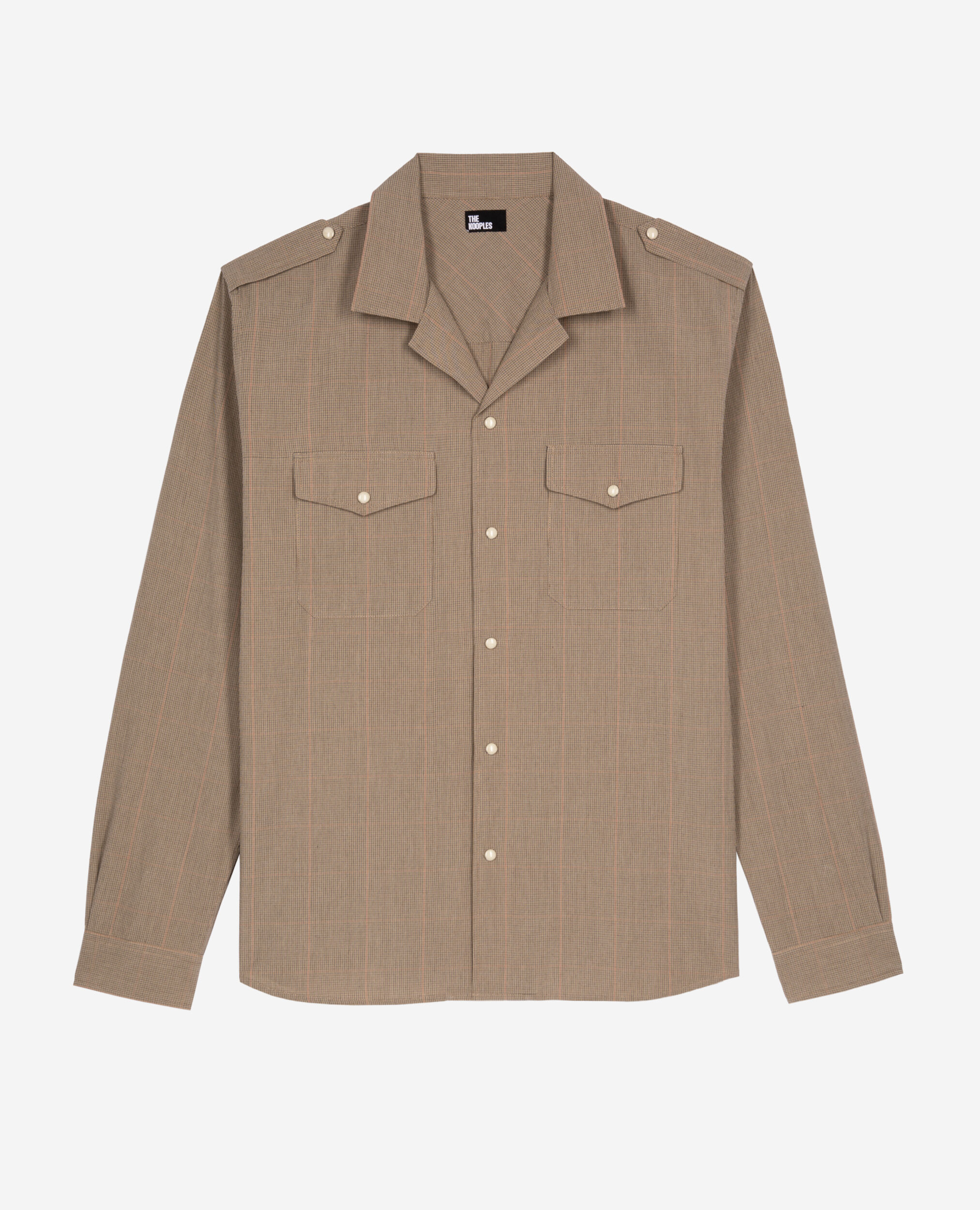 Chemise à micro carreaux beige, BEIGE / BROWN / BLACK, hi-res image number null