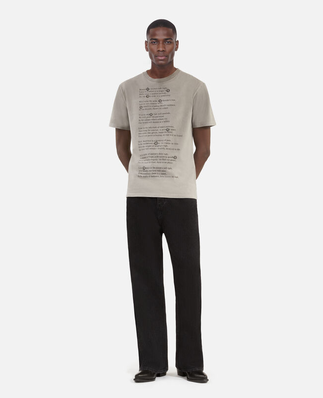 The Kooples HOMME GREY MELANGE t-shirt avec sérigraphie gris