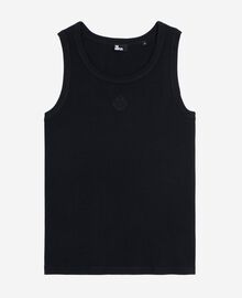 The Kooples HOMME BLACK WASHED débardeur avec broderie blason noir