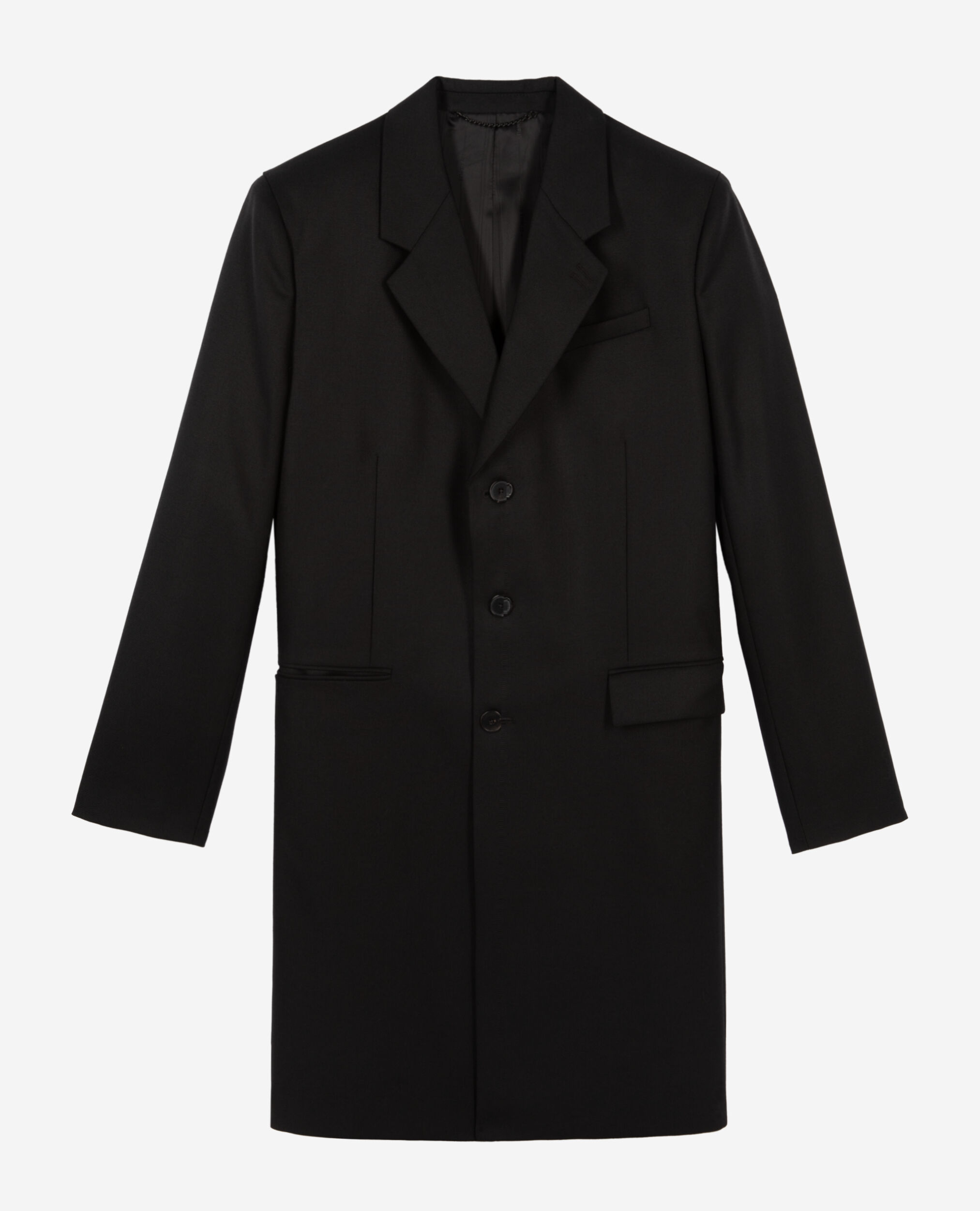 Manteau en laine noir, BLACK, hi-res image number null