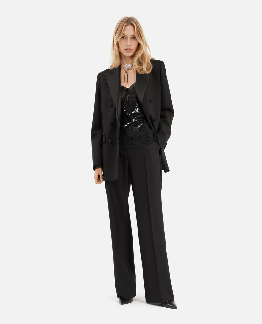 The Kooples DAMEN BLACK schwarze smokingjacke