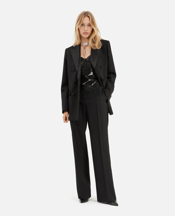 The Kooples FEMME BLACK veste de smoking noire