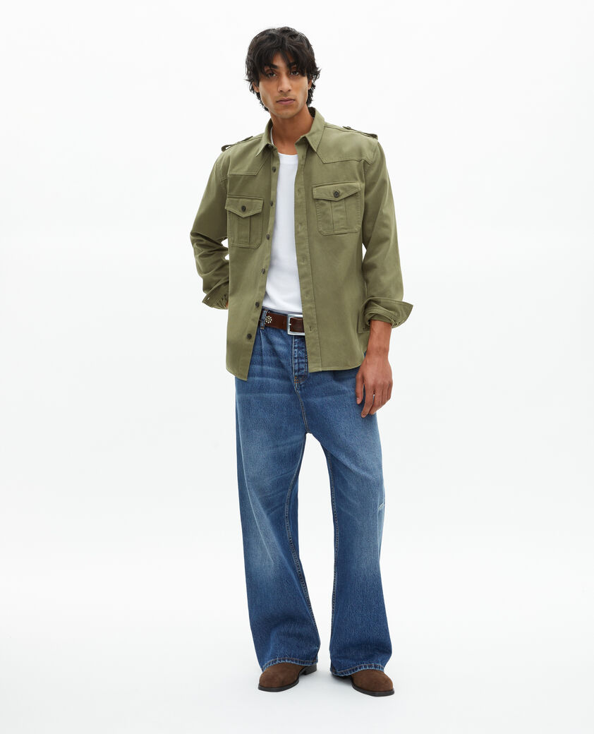 The Kooples HOMBRE OLIVE NIGHT camisa estilo oficial color caqui