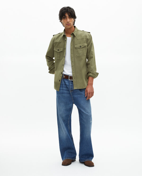 The Kooples HOMME OLIVE NIGHT surchemise style officier kaki