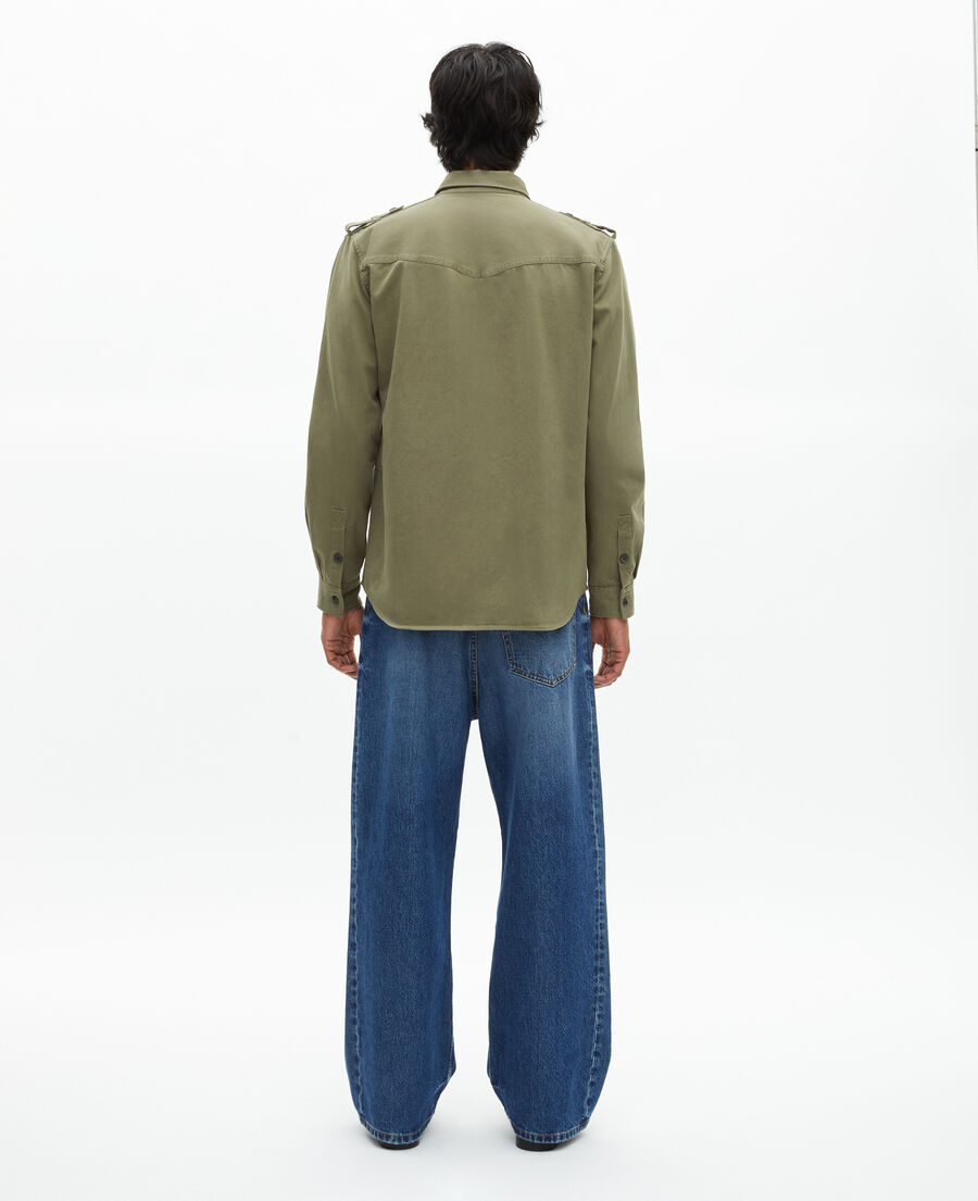 The Kooples HOMME OLIVE NIGHT surchemise style officier kaki