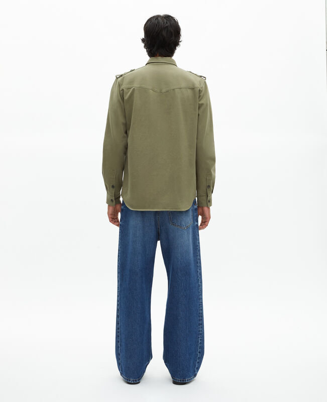 The Kooples HOMME OLIVE NIGHT surchemise style officier kaki