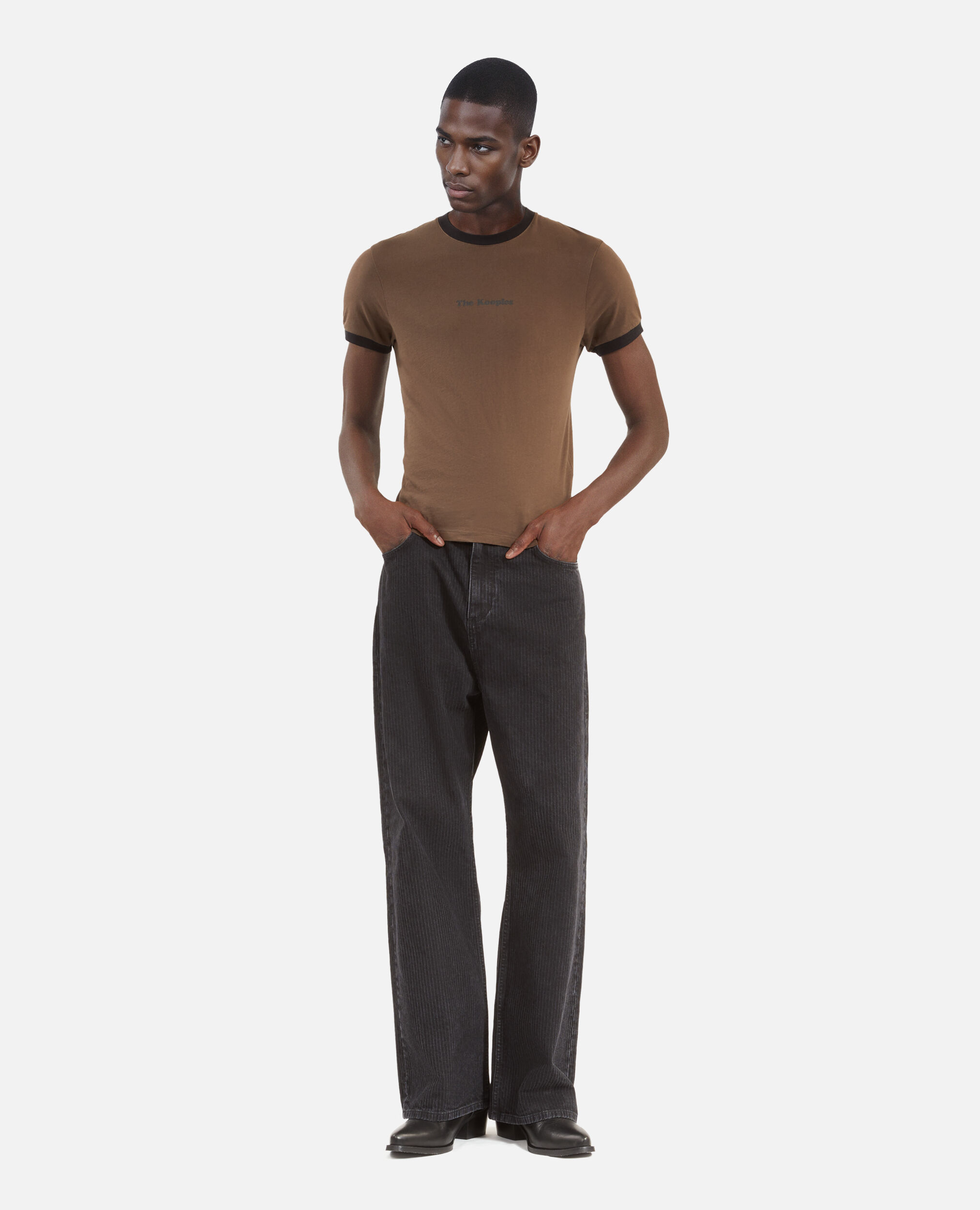 T-shirt avec logo marron, DARK BROWN, hi-res image number null