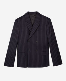 The Kooples HOMME DARK NAVY veste de costume en laine à rayures bleue foncée