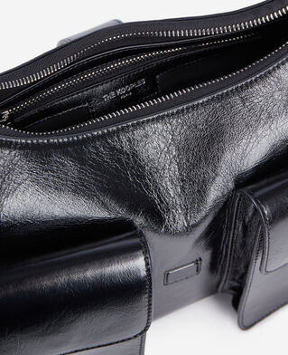 The Kooples FEMME BLACK sac amelia xl en cuir noir