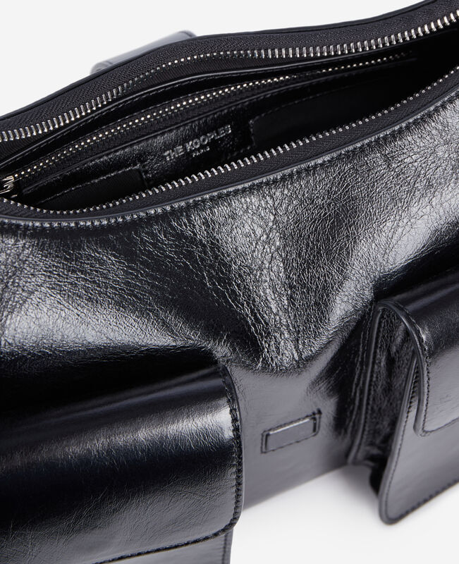 The Kooples FEMME BLACK sac amelia xl en cuir noir