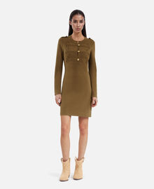 The Kooples FEMME KAKI robe courte style officier en maille kaki