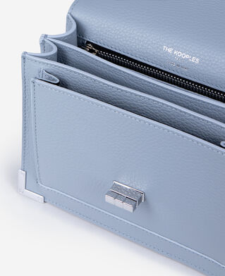 The Kooples WOMEN BLUE emily small blue grained leather bag