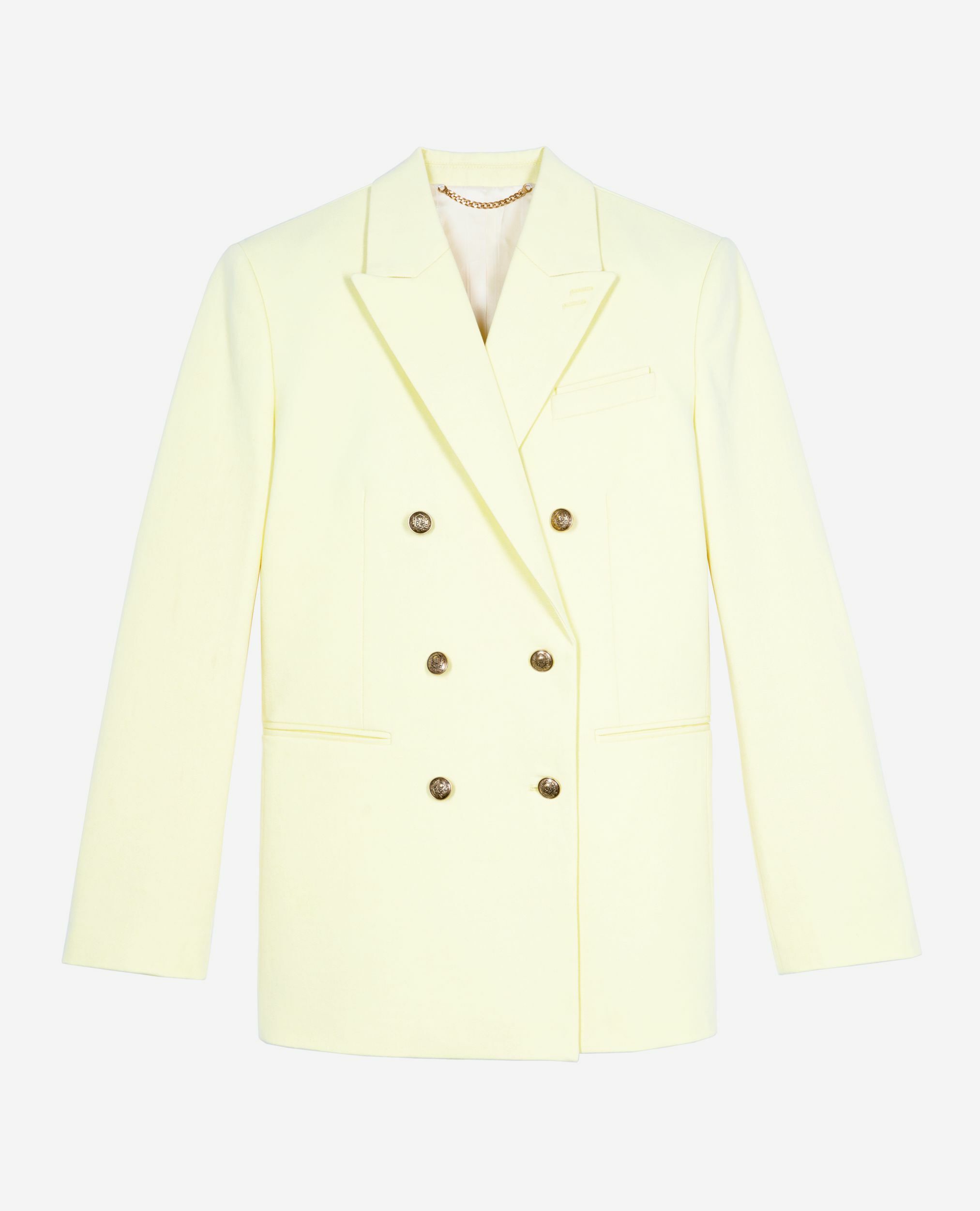 Veste de tailleur en coton jaune, YELLOW, hi-res image number null