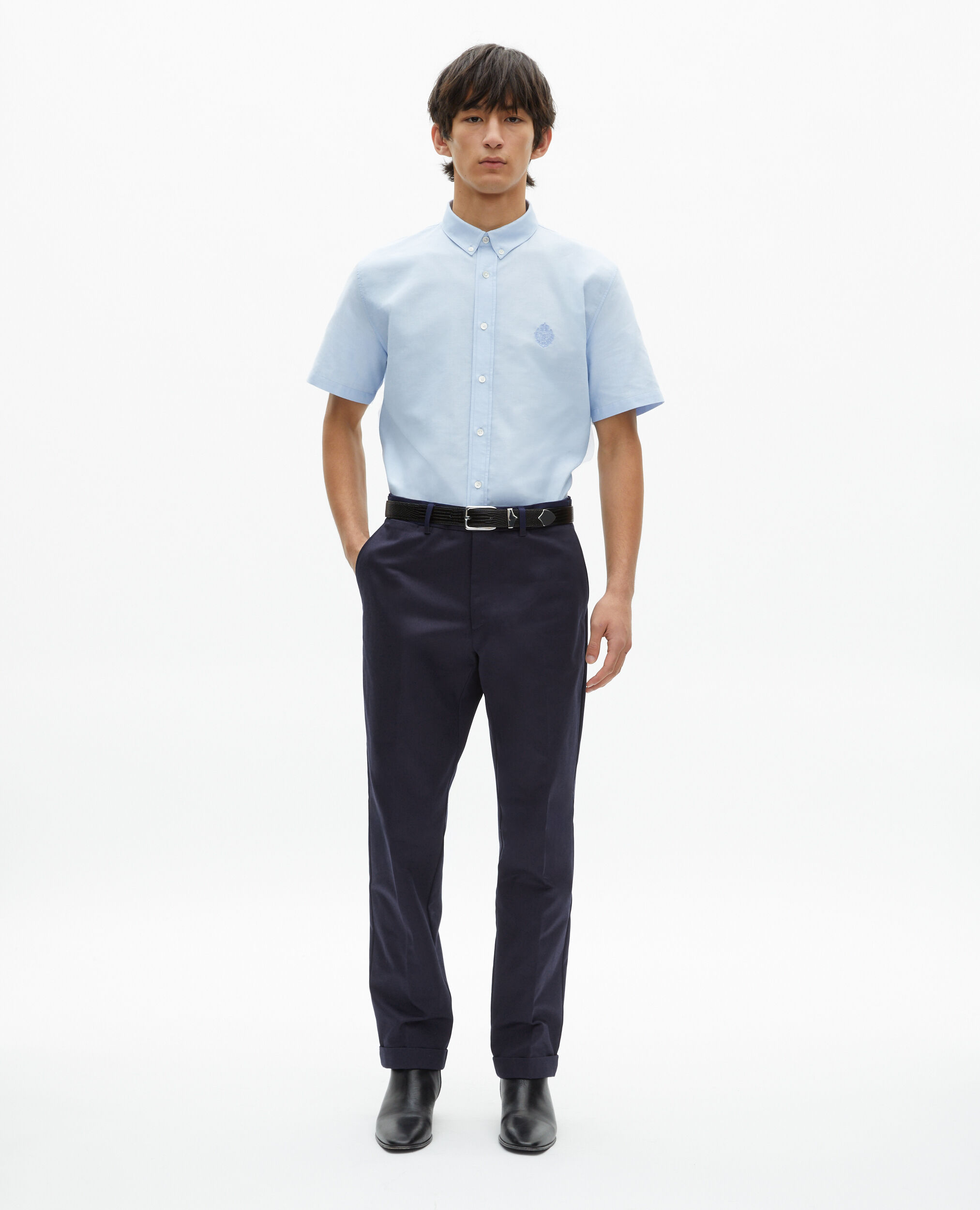 Pantalon ajusté marine, DARK NAVY, hi-res image number null