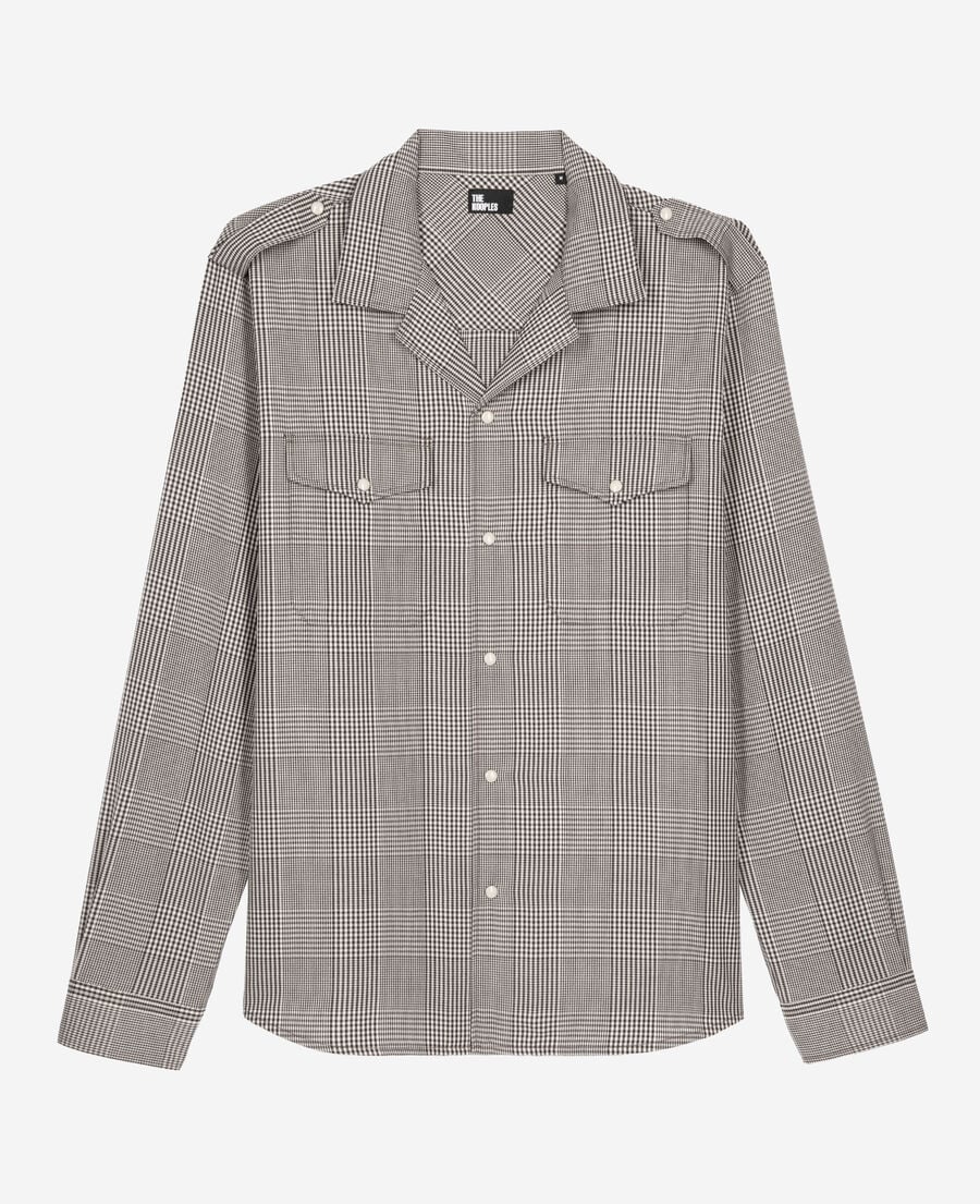 The Kooples MEN BLACK WHITE black and white prince of wales shirt