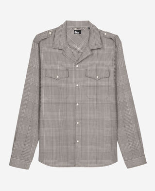 The Kooples MEN BLACK WHITE black and white prince of wales shirt