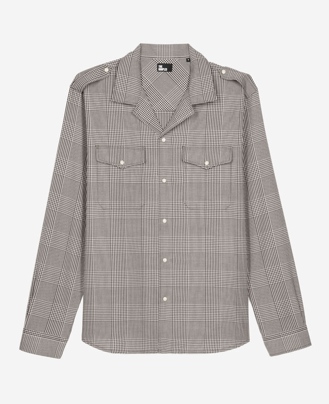 The Kooples HOMME BLACK WHITE chemise prince de galles noire et blanche