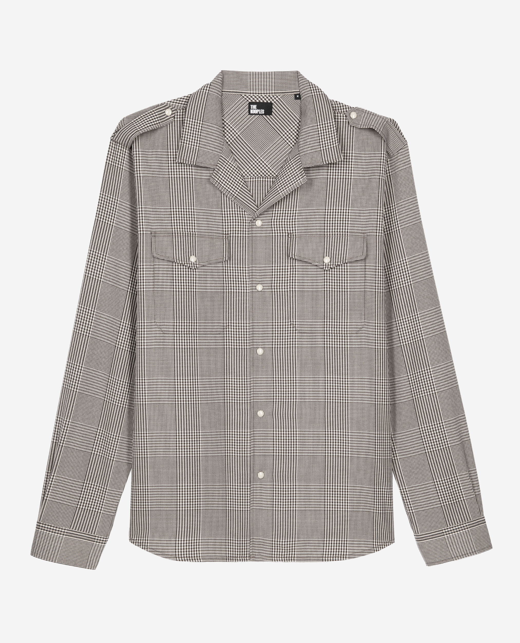 Chemise Prince de Galles noire et blanche, BLACK WHITE, hi-res image number null