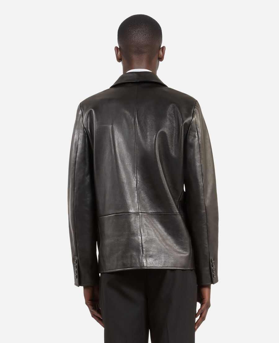 The Kooples MEN BLACK black leather jacket