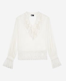 The Kooples FEMME ECRU blouse avec guipure écrue