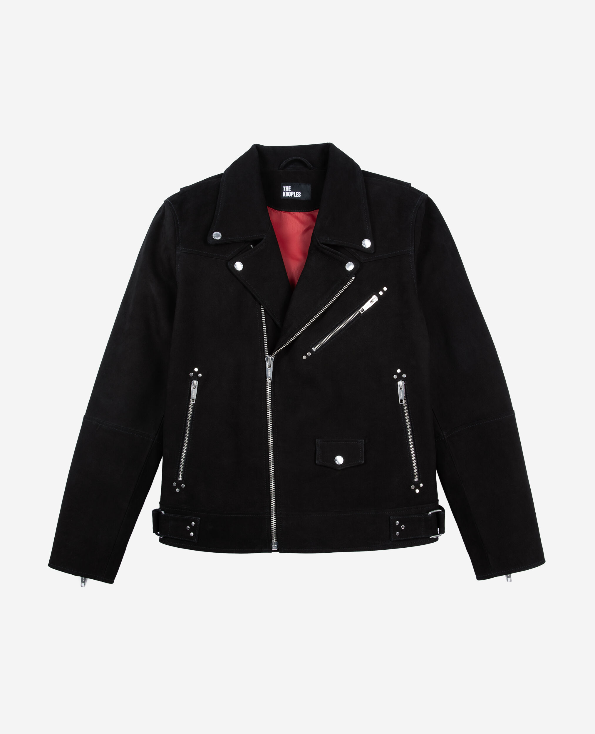 Blouson biker en nubuck noir, BLACK, hi-res image number null