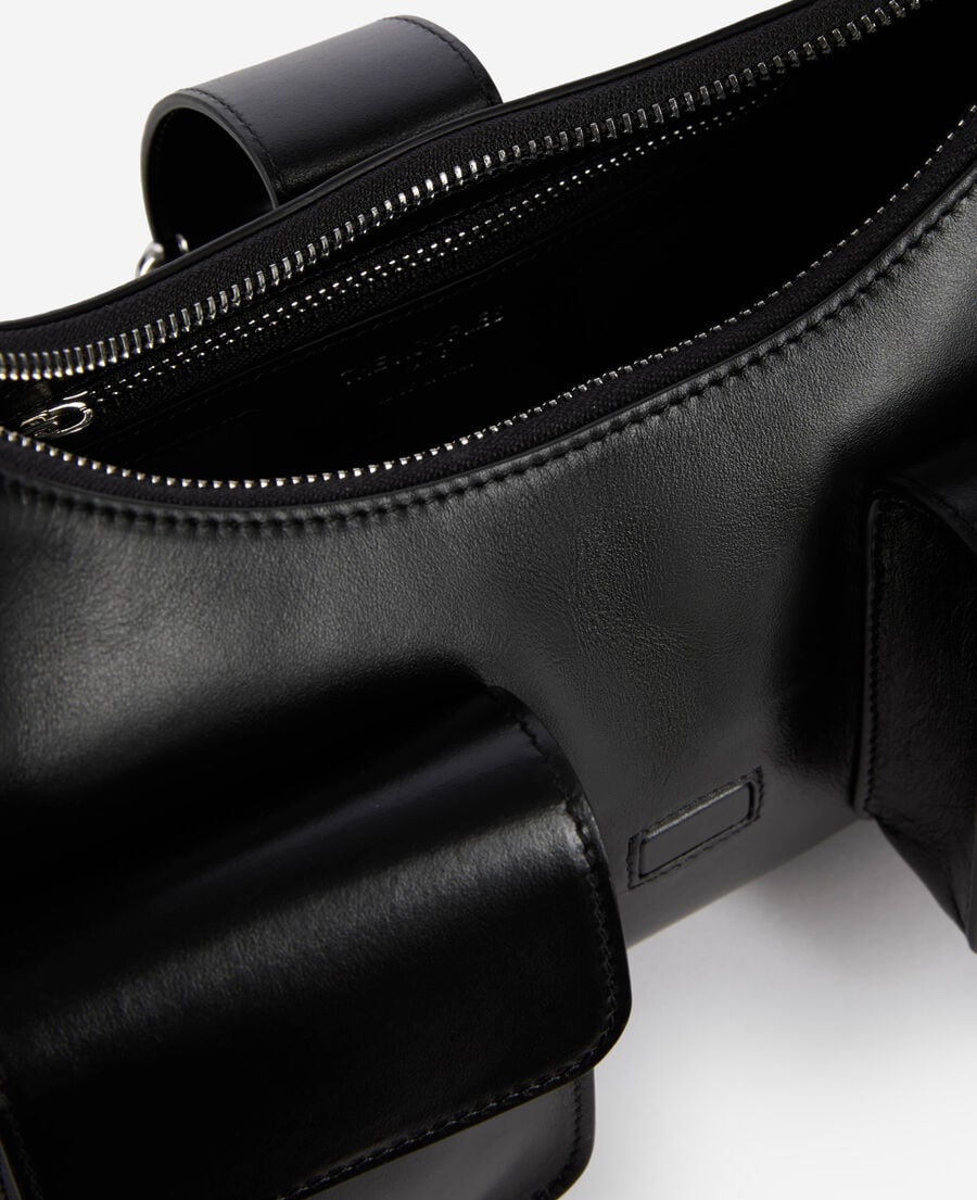 The Kooples FEMME BLACK sac amelia en cuir lisse noir