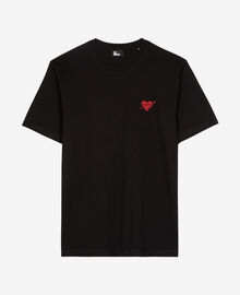 The Kooples HOMME BLACK t-shirt avec flocage coeur noir