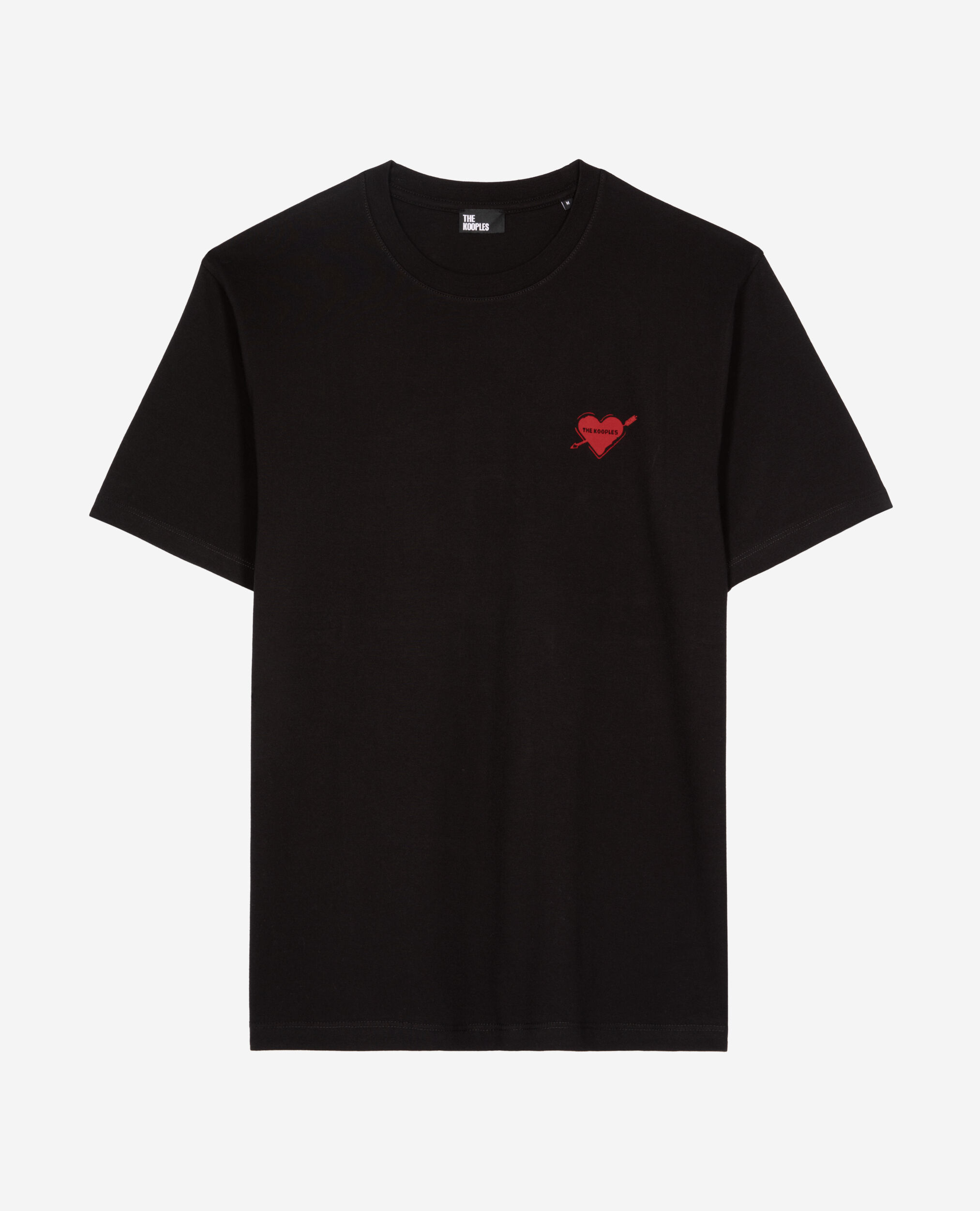 T-shirt avec flocage coeur noir, BLACK, hi-res image number null
