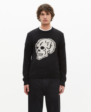 The Kooples HOMME BLACK-ECRU pull tête de mort noir