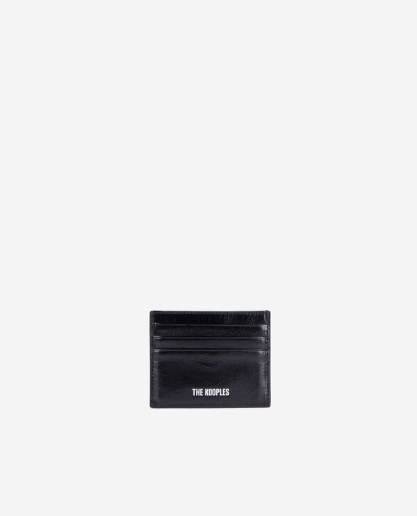 The Kooples FEMME BLACK porte cartes amelia en cuir noir